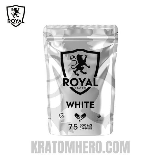 Royal Kratom Capsules White Vein - 75 Ct