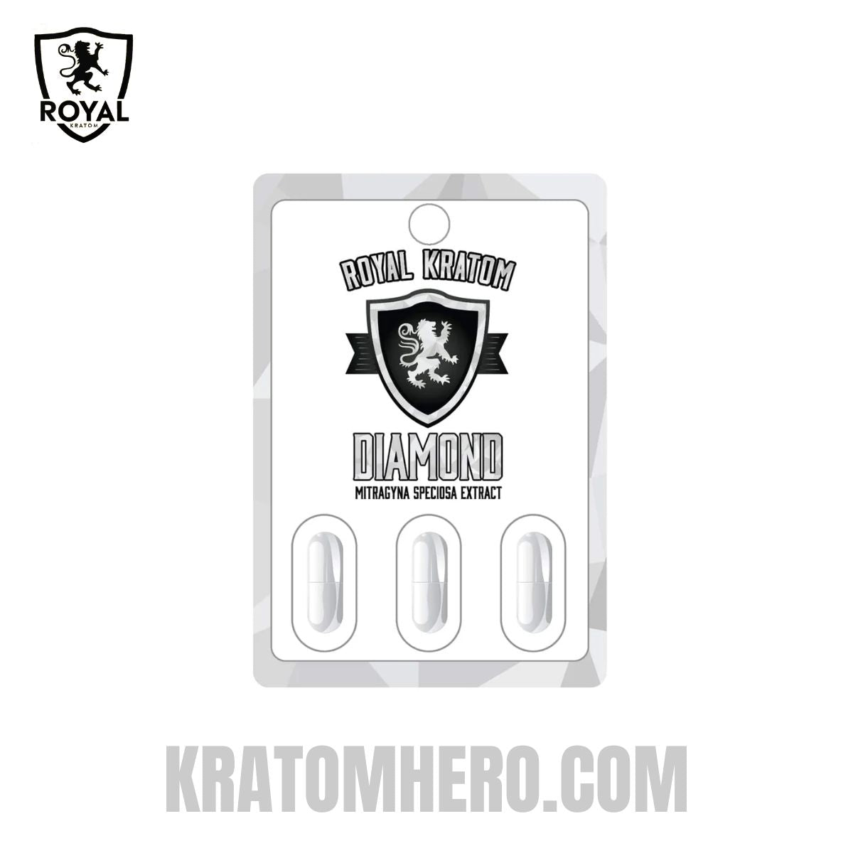 Royal Kratom Capsules Diamond Extract - 3 Count Blister Pack