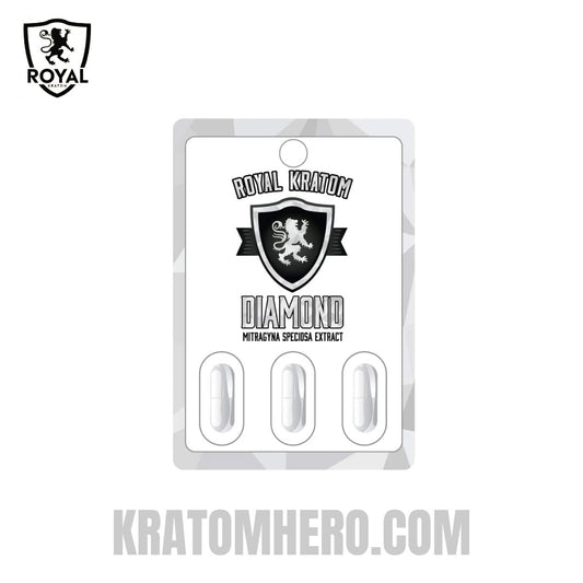 Royal Kratom Capsules Diamond Extract - 3 Count Blister Pack