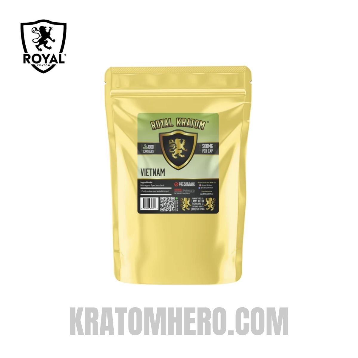 Royal Kratom Capsules Vietnam - 1000Ct