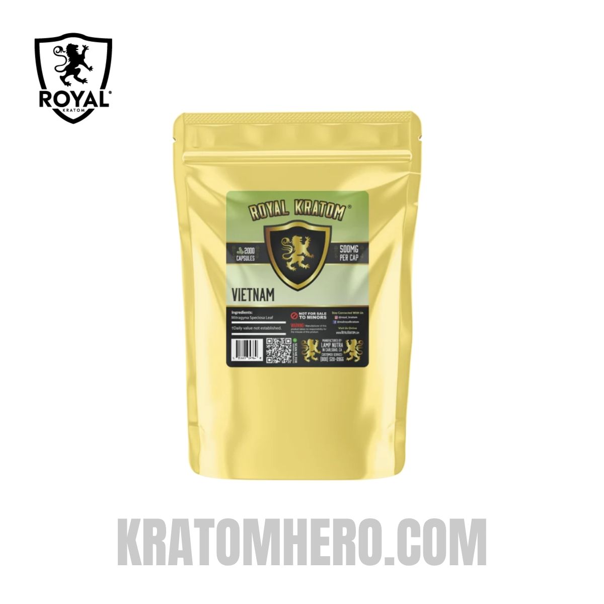 Royal Kratom Capsules Vietnam - 2000ct
