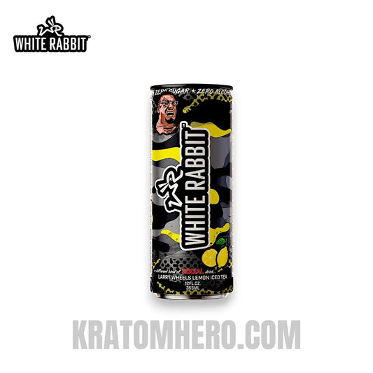 White Rabbit Kratom Seltzer Larry Wheel's Lemon Ice Tea 12oz