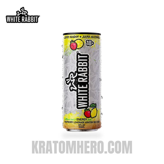 White Rabbit Kratom Seltzer Raspberry Lemonade 12oz