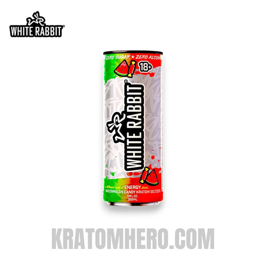 White Rabbit Kratom Seltzer Watermelon Candy 12oz