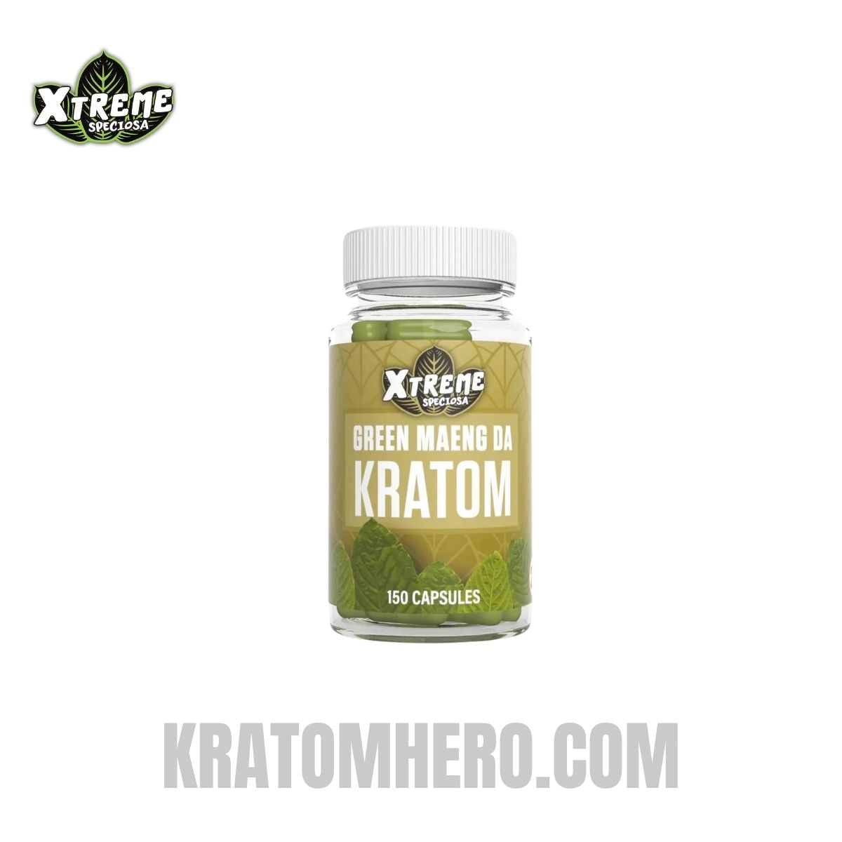 Xtreme Speciosa Green Maeng Da Kratom Capsules - 150 Capsules